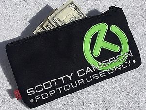 NEW SCOTTY CAMERON CIRCLE T TOUR CANVAS CASH BAG *Black/Green*Signed By SCOTTY*