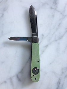 ANTIQUE FAIRMOUNT NY CITY GOLF LADY GOLFER DIORAMA LPGA PGA POCKET CLUB KNIFE