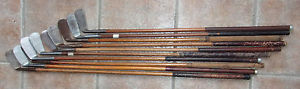 10 Antique Vintage Old 1920s Hickory Wood Shaft Golf Clubs Nice Condition Group