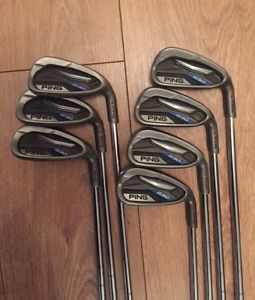 *USED* 5-UW PING G30 IRONS (CFS DISTANCE STIFF SHAFTS) MAROON DOT, 4.5* UPRIGHT