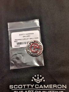 New SCOTTY CAMERON GALLERY Circle T Round Coin Ball Marker RED Golf 2017 Calif