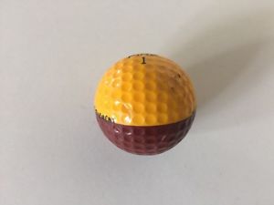 Vintage Ping Mustard Yellow / Brown Golf Ball - Memorial Logo