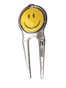 Magnetic Divot Fixer with Yellow Smiley Face Golf Ball Marker - Lot of 75