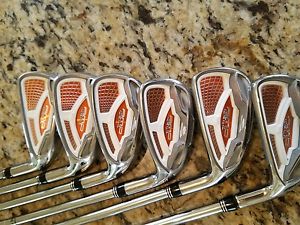 Cobra AMP Cell Iron Set 5-PW RH Golf Clubs, rare orange.+ 2 sleeves balls