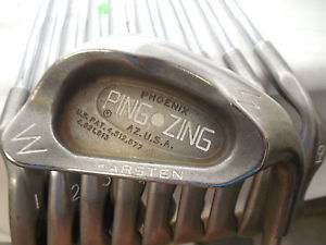 Used Ping Zing White Dot 1-PW Iron Set Ping KT Stiff Flex Steel Shafts RH +1"
