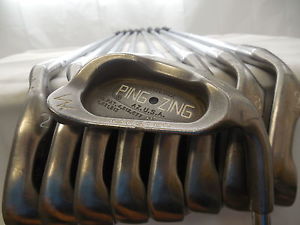 Used Ping Zing Black Dot 2-PW Iron Set Ping JZ Stiff Flex Steel Shafts RH