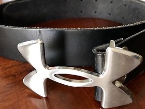 UNDER ARMOUR UA LOGO AUTHENTIC LEATHER BLACK BELT SMALL