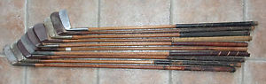 10 Antique Vintage Old 1920s Hickory Wood Shaft Golf Clubs Typical Found Cond.
