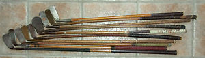 10 Antique Vintage Interesting 1900-1930 Hickory Wood Shaft Golf Clubs Need Work