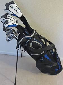 TaylorMade Golf Clubs Set Driver, Fairway Wood, Hybrid, Irons, Putter, Stand Bag Regular Flex Mens