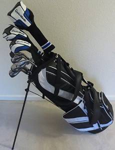 Mens TaylorMade Golf Clubs Set Driver, 3 Wood, Hybrid, Irons, Putter, Stand Bag Regular Flex