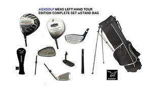 ALL SIZES MEN'S LEFT FULL GOLF SET wDRIVER+5WD+UTILITY WD+3-9IR+PW+SW+PUTTER+BAG