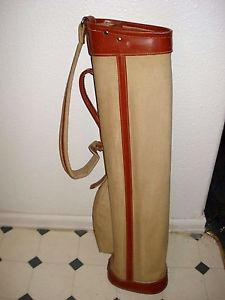 ANTIQUE VTG MACGREGOR LEATHER & CANVAS GOLF BAG EXCEPTIONAL CONDITION