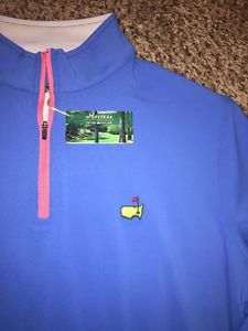 2017 Masters Augusta Peter Millar Men's Pullover 1/4 Zip Powder Blue XL NWT
