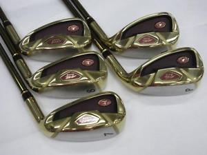 [USED] TURUYA GOLF JAPAN AXEL GOLD IRON SET ORIGINAL CARBON #7-9,PW,AW (5clubs)