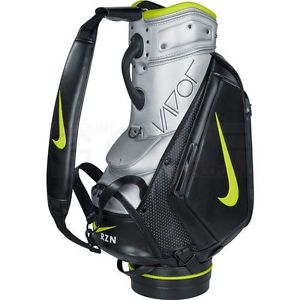 * NEW * NIKE TOUR BAG STAFF BAG | BLACK/VOLT | INCLUDING COVER AND BELT/STRAP