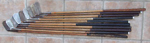 10 Antique Vintage 1920s Hickory Wood Shaft Golf Clubs Good Overall Condition