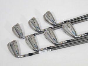 -LH- PING i E1 Yellow Dot IRONS (4-PW) w/Aerotech SteelFiber i110cw STIFF
