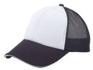 DDI 1474377 6 Panel Mesh Back with Sandwich Bill Cap - Blk-White Case Of 144