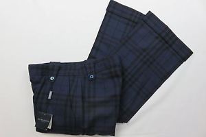 BURBERRY LONDON Woman's Pleated Cuffs Checks Dress Golf Pants Sz 2 26 x 31