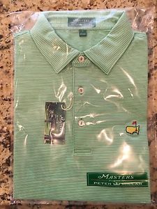 2017 Masters Peter Millar Men's Golf Shirt Summer Comfort Size L Sergio Garcia