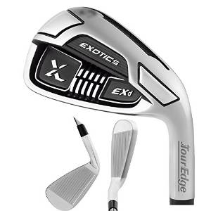 Tour Edge Exotics EXD Iron Set Right 4-PW, AW KBS Tour 90 Steel Stiff