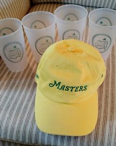 RARE.....2017 MASTERS "GALLERY" HAT PLUS  2017 MASTERS PLASTIC GLASSES x4.
