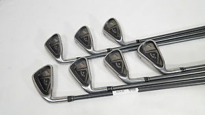 -LH- CALLAWAY X2 HOT IRONS (4-PW) IRON SET w/ Graphite REGULAR Flex Shafts