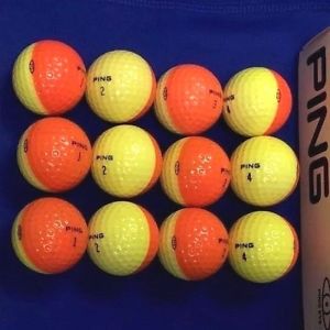 12 Ping Eye PUNCH golf Ball Orange Yellow The First dual colored Mint* 1 Dozen