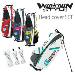 [NEW] WINWIN STYLE GOLF JAPAN 9 UNDER WATER PROOF STAND BAG HeadCover SET 2017