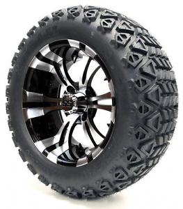 14" "Vampire" SS Mach/Black Wheel and 23x10-14 Golf Cart 4-PLY Tire Combo