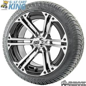 14" RHOX SS RX353 Wheel and Low Profile Golf Cart Tire with Options Combo