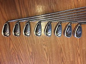 *NICE* USED 2014 PING KARSTEN BLUE DOT IRON SET 5-PW,UW,SW (8PC) CFS STEEL STIFF