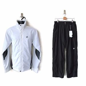 CROSS SPORTSWEAR Men's Large Cloud Golf Wind Jacket & Pants Set (White/Black)