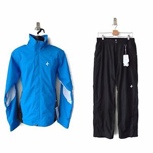 CROSS SPORTSWEAR Men's Large Cloud Golf Wind Jacket & Pants Set (Blue/White)