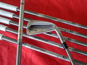 "MINT" PING i e1 4-PW, BLACK Dot, Upgrade:  AEROTECH  SteelFiber i95, Stiff, RH