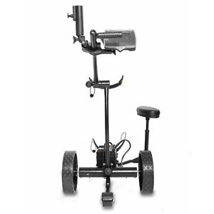 Bat Caddy X4 Pro LITHIUM Electric Golf Push Cart Trolley+Free Accessories-Black image 1