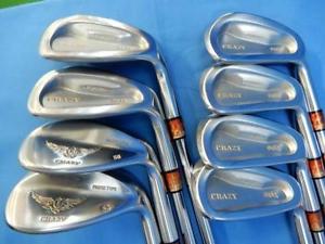 [USED] CRAZY GOLF JAPAN 9012 GOLD PAINT IRON SET #5-9,P,52,58(8 clubs) NS MODUS3