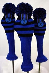 10 Pack Blue Black Golf Sock pom pom 1 3 X head covers headcovers club headcover