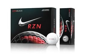 (72) 6 Dozen Nike RZN Black Golf Balls White