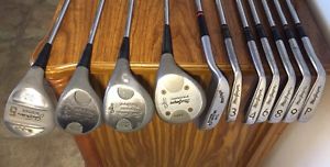 11 MacGregor Jack Nicklaus Golf Clubs Set PUTTER, 6 Irons, Woods 1 (10* 12*) 3 5