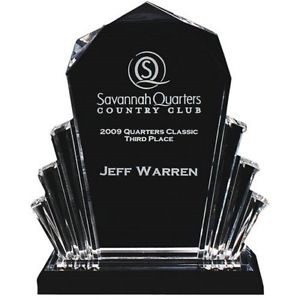 3 Laser Engraved Championship Deco Golf Trophy Award Set - Customized - Elegant