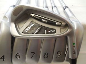 "MINT" Ping i20 Green Dot 4 thru PW with Stiff Steel CFS Shafts +1/4" Longer