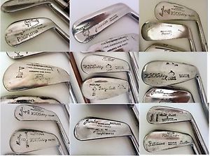 22x Vintage Old Antique Golf Clubs w/ Bag Hickory Steel Shaft Wood Brass Nicoll