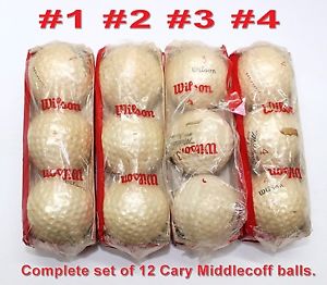 1962 CARY MIDDLECOFF Signature WILSON 1,2,3,4 GOLF BALLS Vulcanized COMPLETE SET
